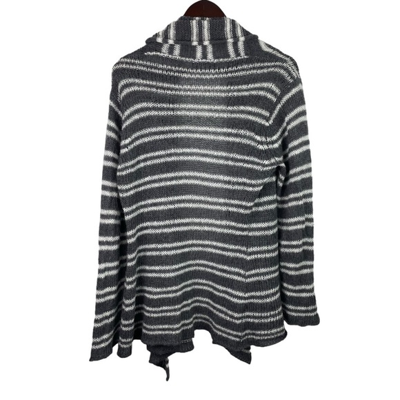 Wooden Ships | Gray White Stripe Light Cardigan Sweater - Picture 4 of 7